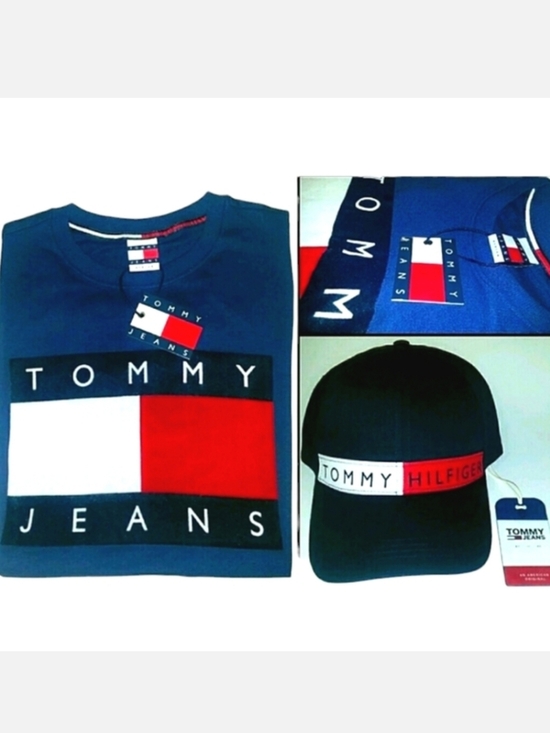 Tommy Hilfiger Other - RARE Tommy Hilfiger GIFT Set BIG FLAG Collector's: Baseball Cap Hat + T-Shirt XL